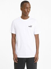 أبيض - تيشِرت قطن 100% للرجال بشعار صغير تشكيلة Essentials من Puma - صورة 1 من 5
