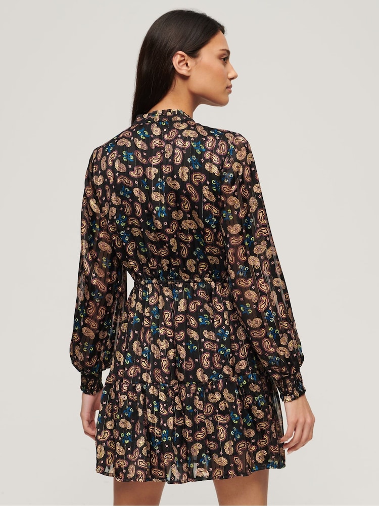 Braun - Superdry Langärmeliges Minikleid mit Print in Metallic-Optik - Bild 2 von 3 Braun - Superdry Langärmeliges Minikleid mit Print in Metallic-Optik - Bild 2 von 3