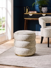 Clarke and Clarke Natural Stone Pokot Sicily Stool - Image 1 of 5