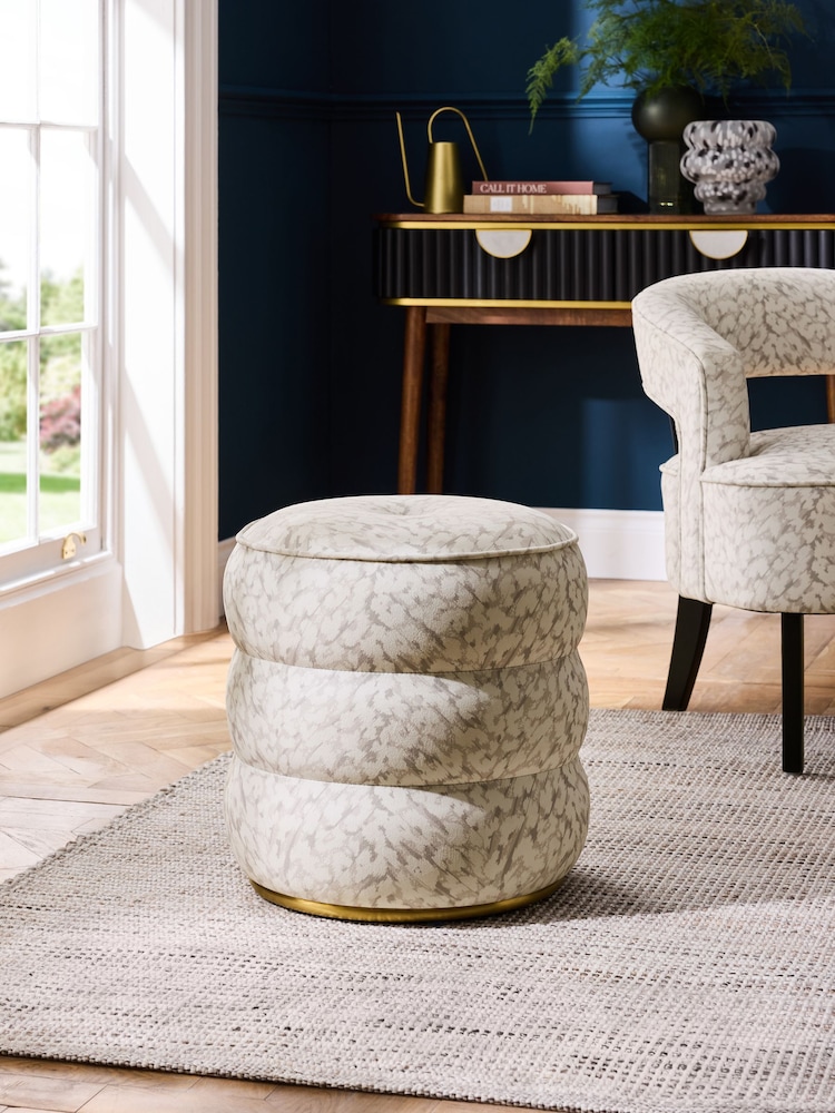 Clarke and Clarke Natural Stone Pokot Sicily Stool - Image 1 of 5