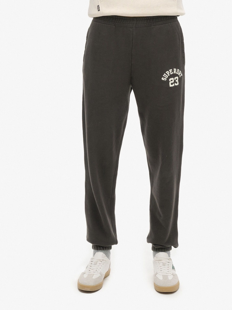 Superdry Black Boyfriend Athletic Essentials 100% Cotton Joggers - Image 1 of 4