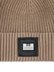 Weekend Offender Mens Mocha Knitted Beanie Brown Hat - Image 2 of 3