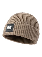 Weekend Offender Mens Mocha Knitted Beanie Brown Hat - Image 3 of 3