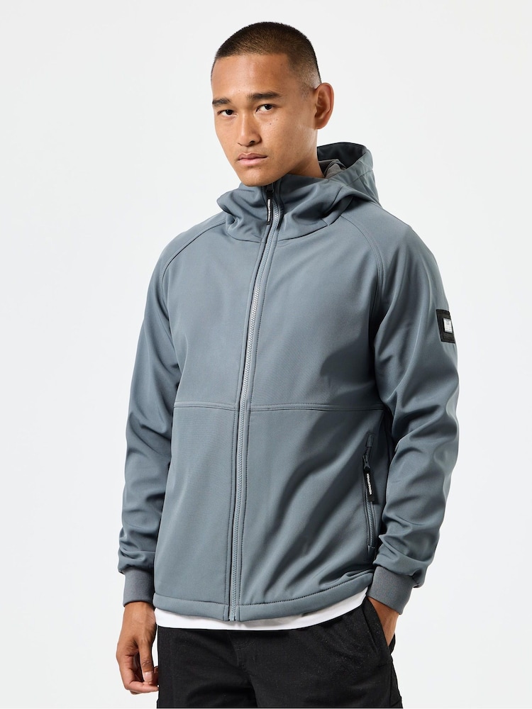 Weekend Offender Mens Grey Stipe Softshell Jacket - Image 1 of 8