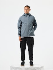 Weekend Offender Mens Grey Stipe Softshell Jacket - Image 3 of 8