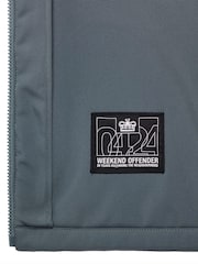 Weekend Offender Mens Grey Stipe Softshell Jacket - Image 8 of 8