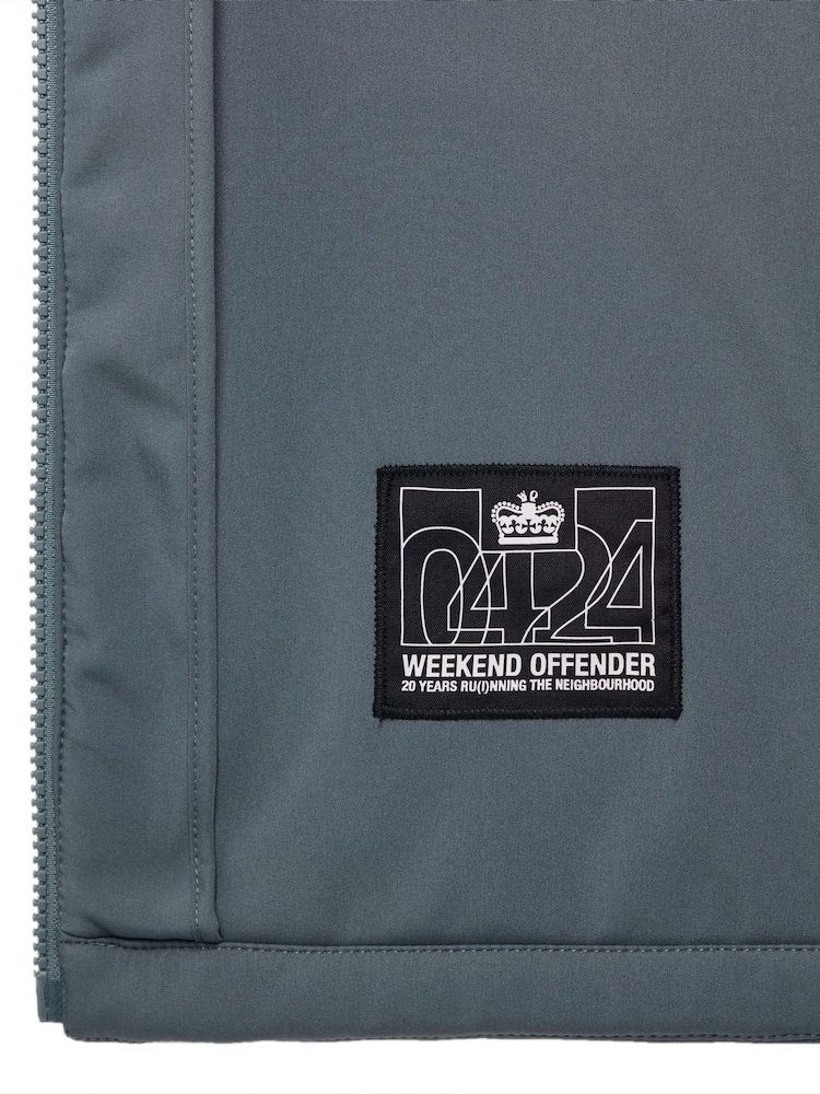 Weekend Offender Mens Grey Stipe Softshell Jacket - Image 8 of 8