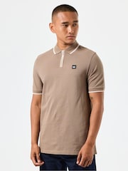 Weekend Offender Mens Shore Zip 100% Cotton Polo Shirt - Image 1 of 6