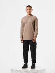 Weekend Offender Mens Classic Dice Badge Long Sleeve 100% Cotton Polo Shirt - Image 3 of 6