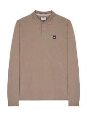 Weekend Offender Mens Classic Dice Badge Long Sleeve 100% Cotton Polo Shirt - Image 4 of 6