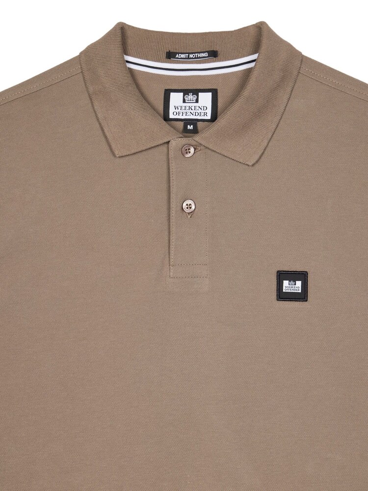 Weekend Offender Mens Classic Dice Badge Long Sleeve 100% Cotton Polo Shirt - Image 5 of 6