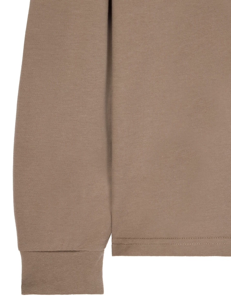 Weekend Offender Mens Classic Dice Badge Long Sleeve 100% Cotton Polo Shirt - Image 6 of 6