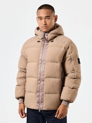 Weekend Offender Mens Amsterdam Down Padded Brown Jacket - Image 1 of 8