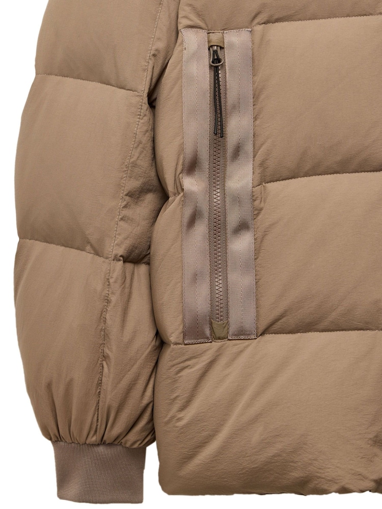 Weekend Offender Mens Amsterdam Down Padded Brown Jacket - Image 8 of 8