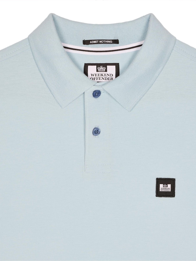 Weekend Offender Mens Classic Caneiros Badge 100% Cotton Polo Shirt - Image 5 of 5 Weekend Offender Mens Classic Caneiros Badge 100% Cotton Polo Shirt - Image 5 of 5