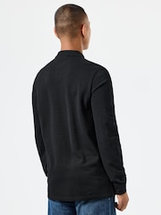 Weekend Offender Mens Classic Dice Badge Long Sleeve 100% Cotton Polo Shirt - Image 2 of 6