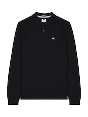 Weekend Offender Mens Classic Dice Badge Long Sleeve 100% Cotton Polo Shirt - Image 4 of 6