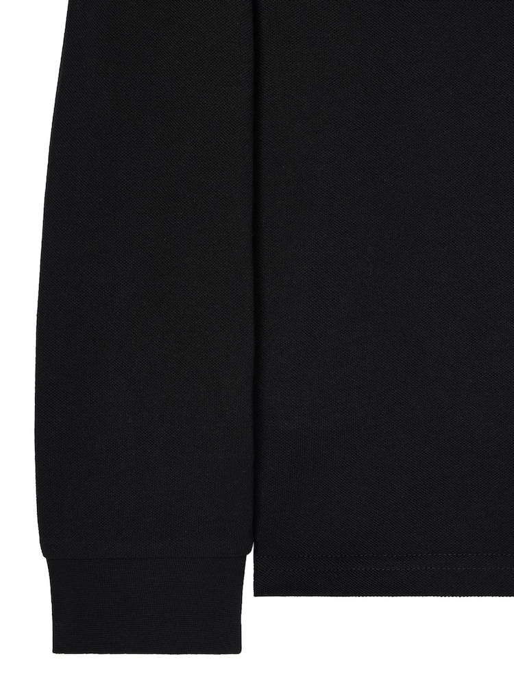 Weekend Offender Mens Classic Dice Badge Long Sleeve 100% Cotton Polo Shirt - Image 6 of 6