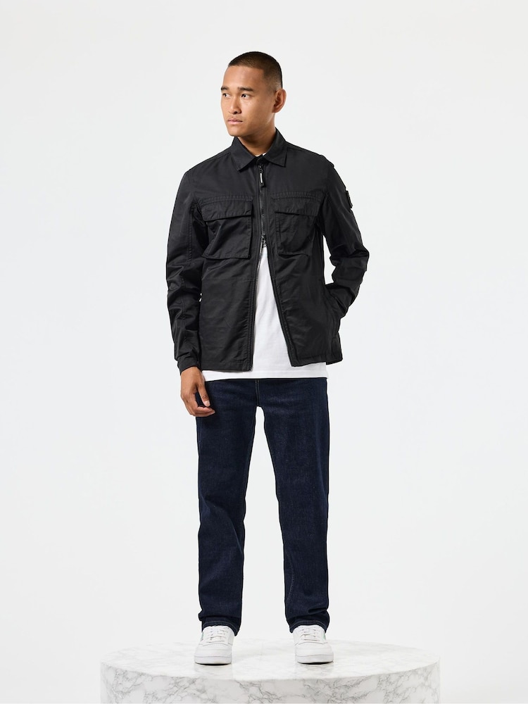 Weekend Offender Mens Formella 100% Cotton Black Overshirt - Image 3 of 8