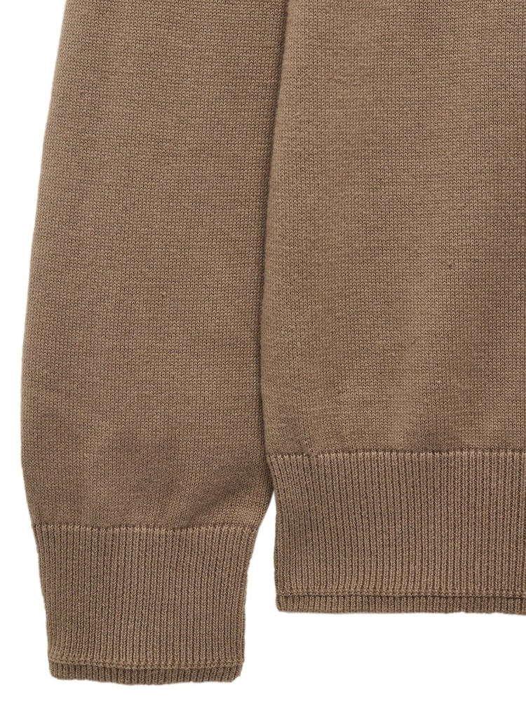 Weekend Offender Mens Solace Crew Neck Knitted 100% Cotton Brown Sweater - Image 6 of 6 Weekend Offender Mens Solace Crew Neck Knitted 100% Cotton Brown Sweater - Image 6 of 6