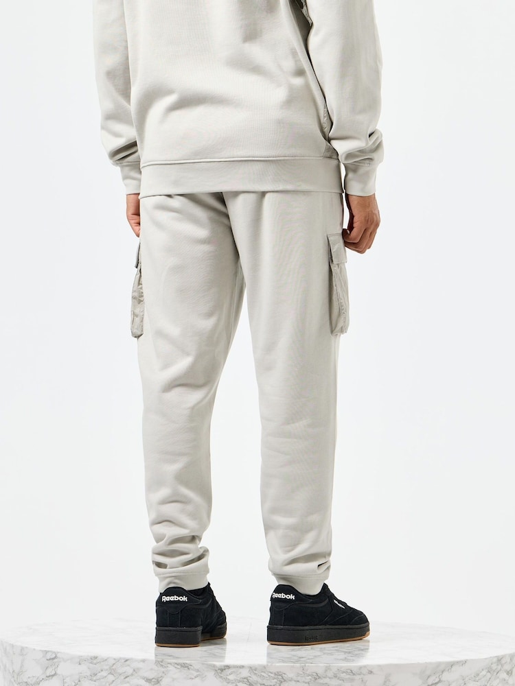 Weekend Offender Mens Grey Lippi Cargo 100% Cotton Joggers - Image 2 of 6