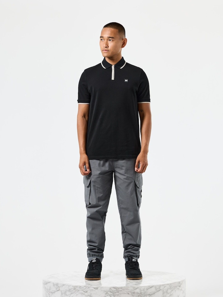 Weekend Offender Mens Shore Zip 100% Cotton Polo Shirt - Image 2 of 6