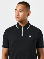 Weekend Offender Mens Shore Zip 100% Cotton Polo Shirt - Image 4 of 6