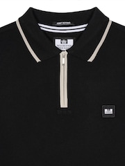 Weekend Offender Mens Shore Zip 100% Cotton Polo Shirt - Image 6 of 6