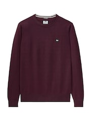 Weekend Offender Mens Purple Solace Crew Neck Knitted 100% Cotton Sweater - Image 4 of 6