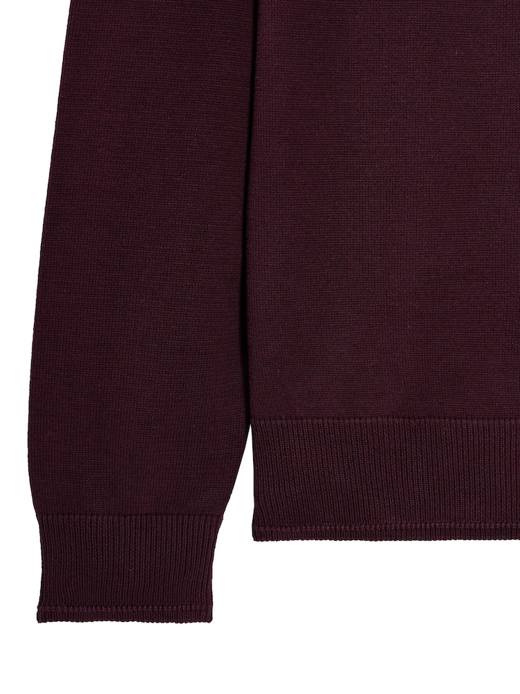 Weekend Offender Mens Purple Solace Crew Neck Knitted 100% Cotton Sweater - Image 6 of 6 Weekend Offender Mens Purple Solace Crew Neck Knitted 100% Cotton Sweater - Image 6 of 6