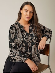 Schwarz - Evans, Boho-Top aus Jersey - Bild 1 von 5