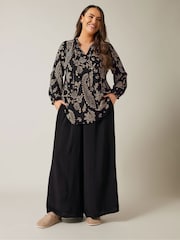 Schwarz - Evans, Boho-Top aus Jersey - Bild 2 von 5