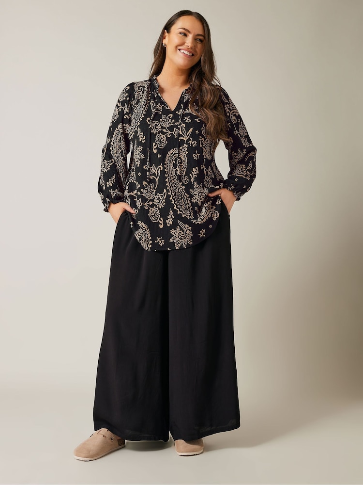 Schwarz - Evans, Boho-Top aus Jersey - Bild 2 von 5