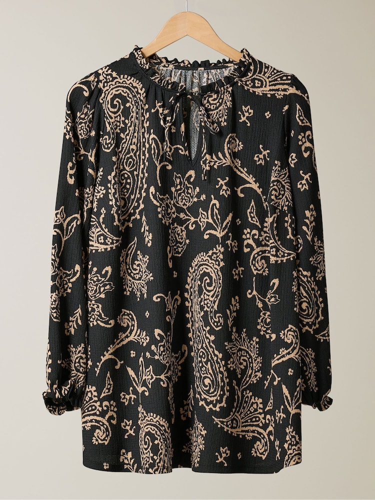 Schwarz - Evans, Boho-Top aus Jersey - Bild 5 von 5