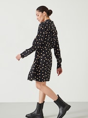 Hush Black Relaxed Mini Alba Polka Dot Shirt Dress - Image 2 of 5