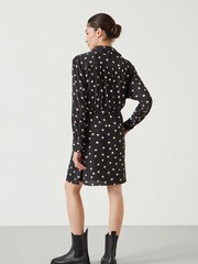 Hush Black Relaxed Mini Alba Polka Dot Shirt Dress - Image 3 of 5