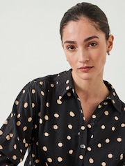 Hush Black Relaxed Mini Alba Polka Dot Shirt Dress - Image 4 of 5