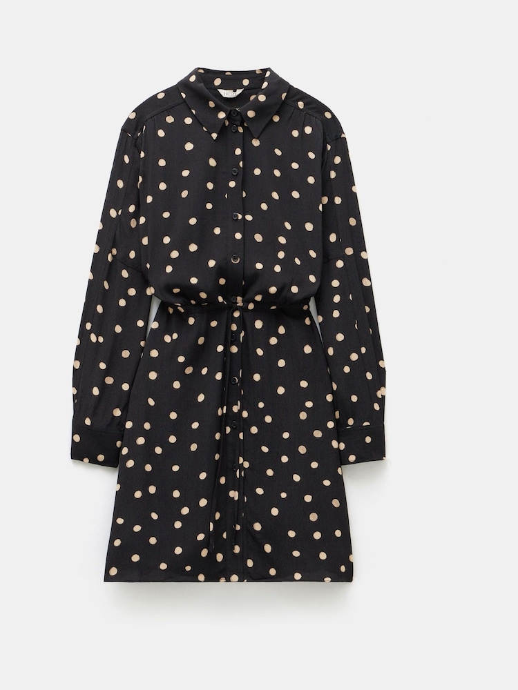 Hush Black Relaxed Mini Alba Polka Dot Shirt Dress - Image 5 of 5