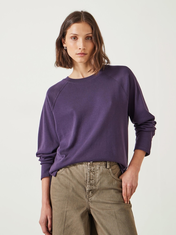 Morado - Hush Matilda 100% Cotton Raglan T-Shirt - Imagen 1 de 5
