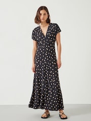 Hush Black Amelia Printed Polka Dot Maxi Dress - Image 1 of 5