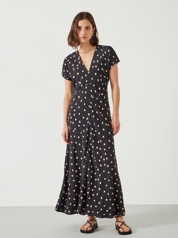 Hush Black Amelia Printed Polka Dot Maxi Dress - Image 1 of 5