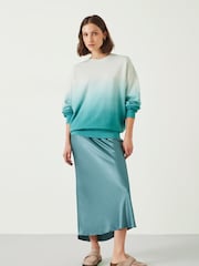 Hush Blue Oversized Ombre Quaden 100% Cottton Sweatshirt - Image 2 of 5