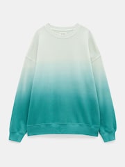 Hush Blue Oversized Ombre Quaden 100% Cottton Sweatshirt - Image 5 of 5