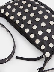 Hush Black Studded Rory Crescent Leather Crossbody Bag - Image 3 of 4