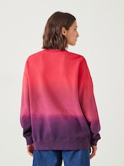 Hush Pink Oversized Ombre Quaden 100% Cottton Sweatshirt - Image 3 of 5