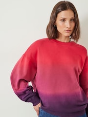 Hush Pink Oversized Ombre Quaden 100% Cottton Sweatshirt - Image 4 of 5