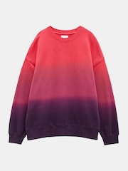 Hush Pink Oversized Ombre Quaden 100% Cottton Sweatshirt - Image 5 of 5