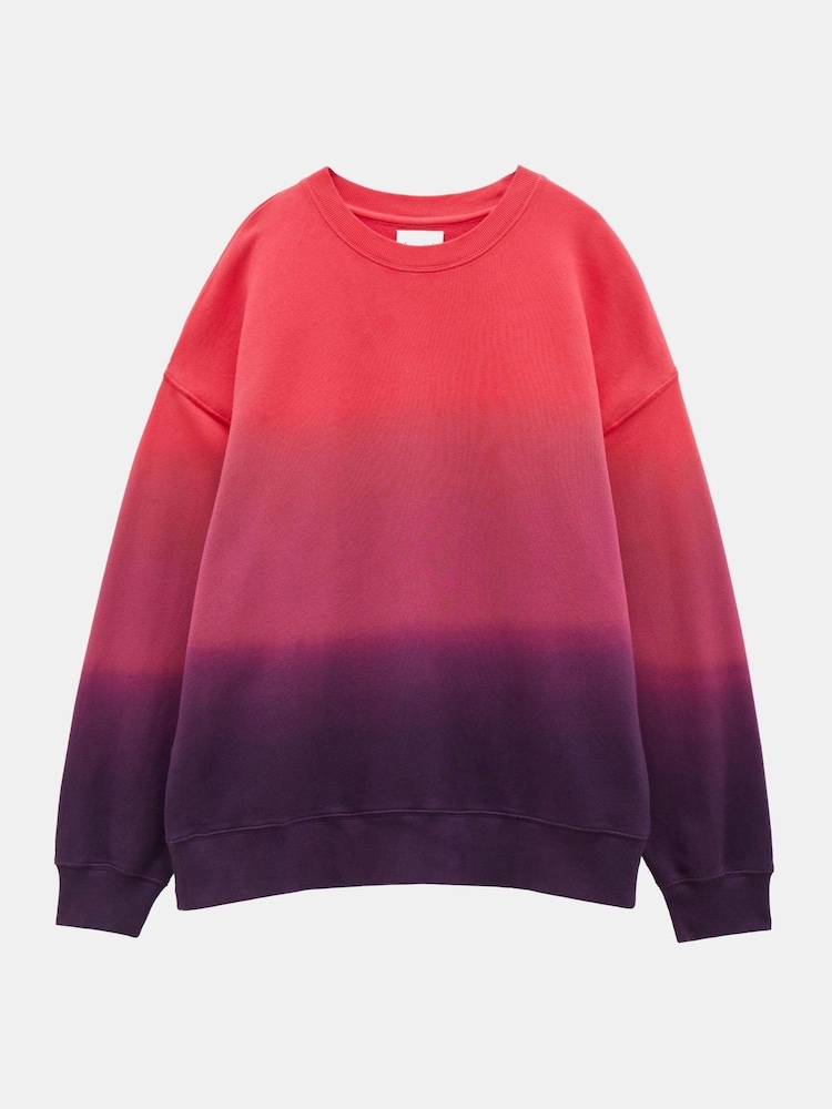 Hush Pink Oversized Ombre Quaden 100% Cottton Sweatshirt - Image 5 of 5
