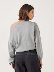 Hush Grey Carlota Relaxed Off Shoulder Sweatshirt - Image 3 of 5