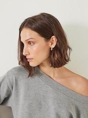Hush Grey Carlota Relaxed Off Shoulder Sweatshirt - Image 4 of 5